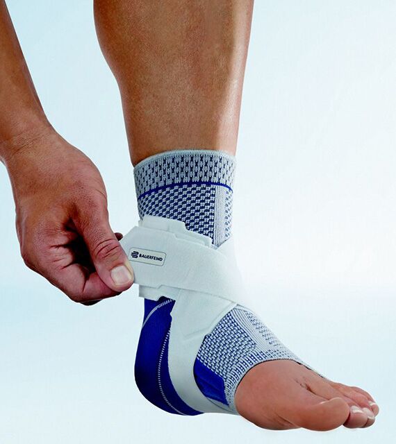 Compressive ankle brace for sprains
